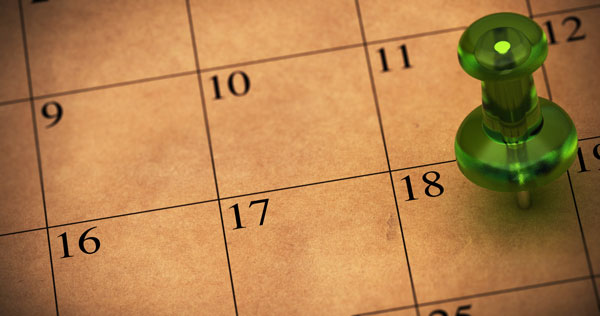Calendrier du premier semestre 2019