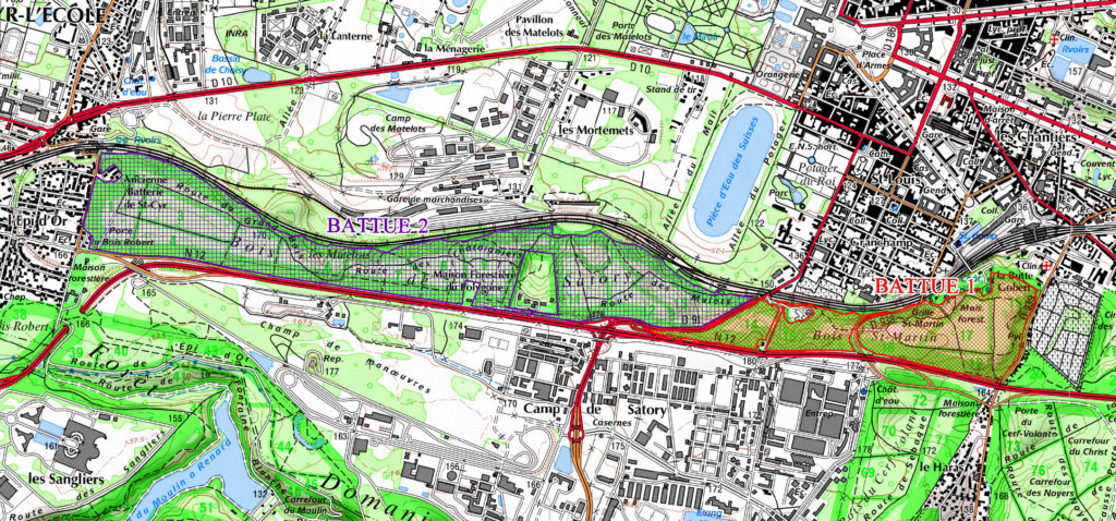 Zone de chasse dans la forêt de Versailles pour le 17 décembre 2024